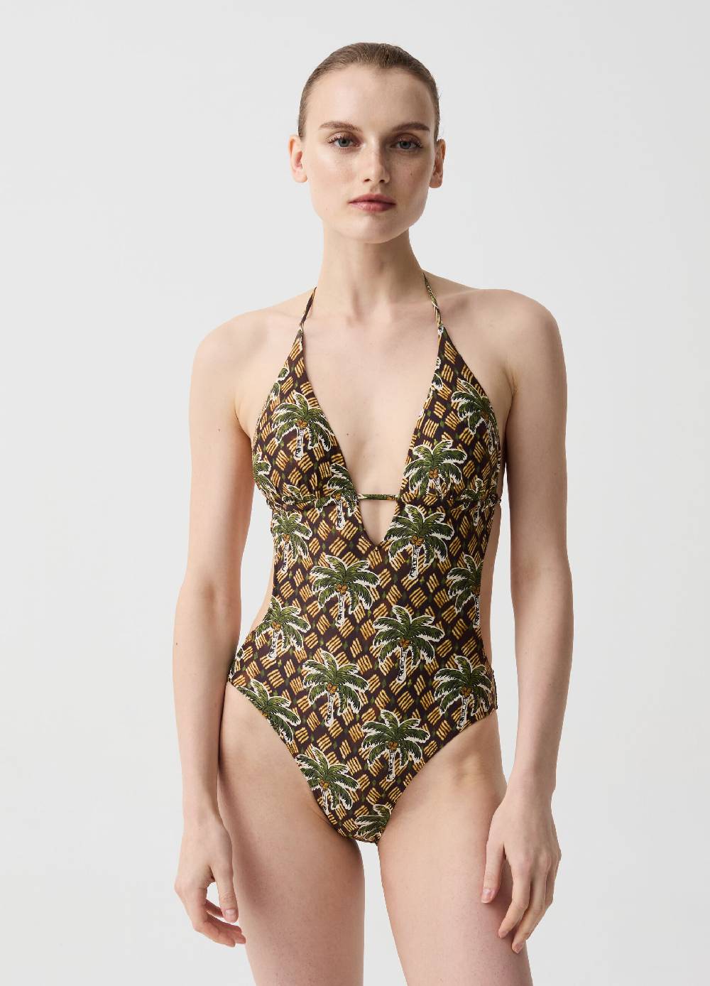 Ovs Costume Intero Con Stampa Palme