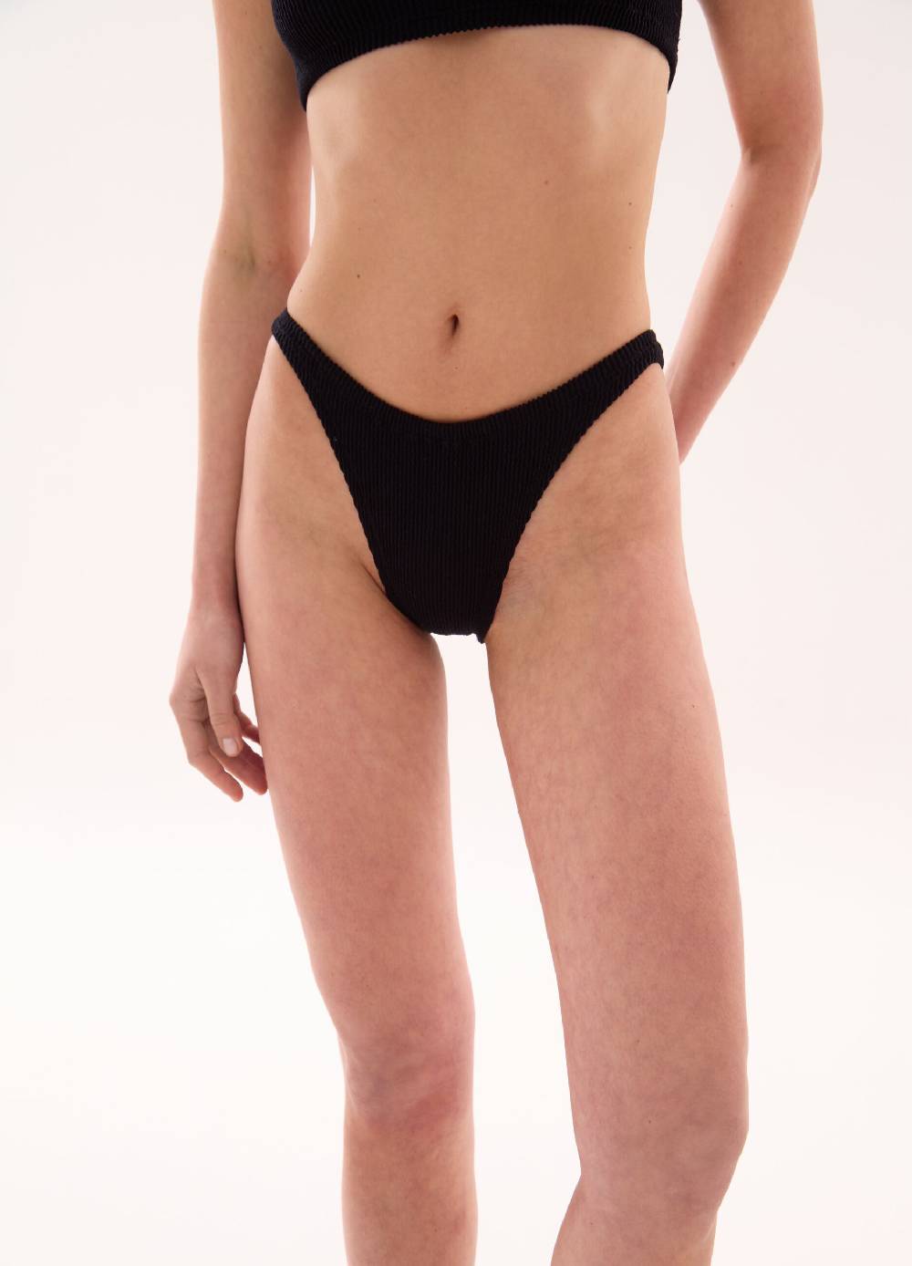 Ovs Crinkle Brazilian Bikini Black