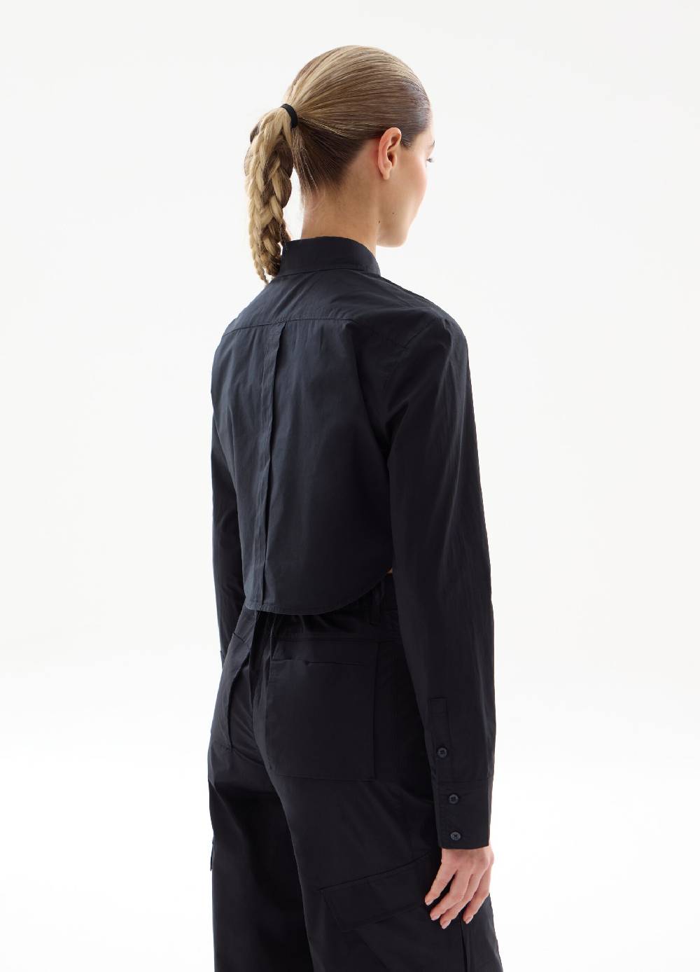 Ovs Crop Shirt Black