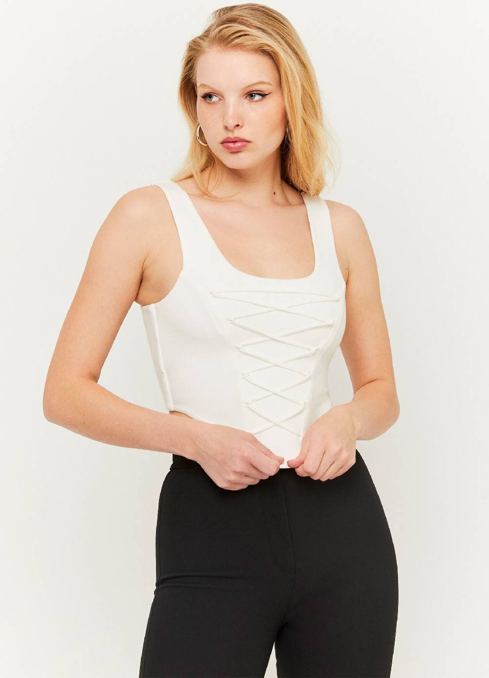Ovs Crop Top A Corsetto Con Lacci Incrociati