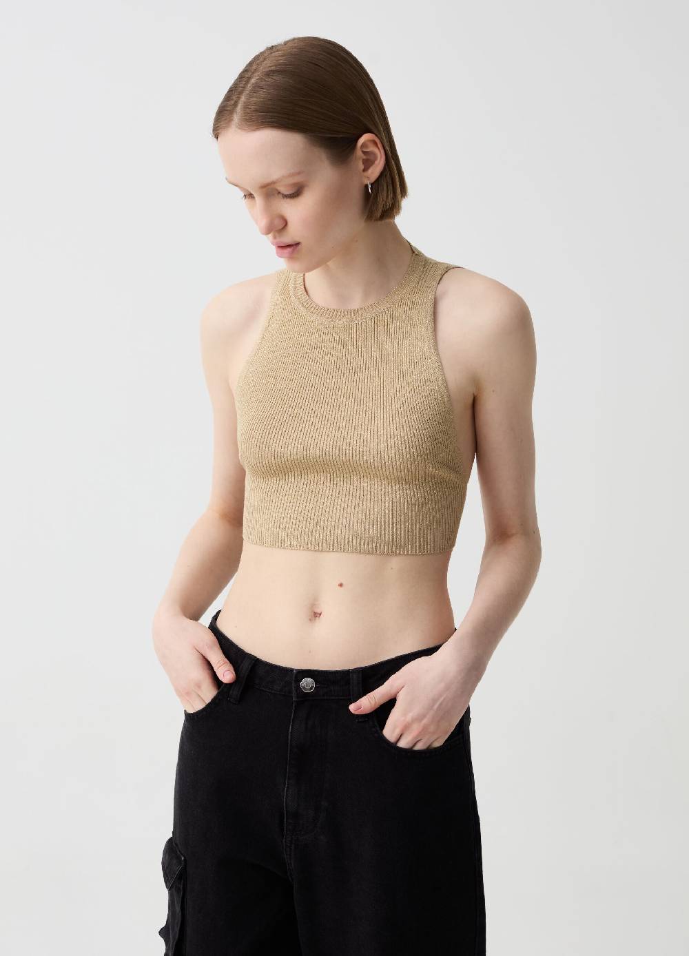 Ovs Crop Top A Costine In Lurex