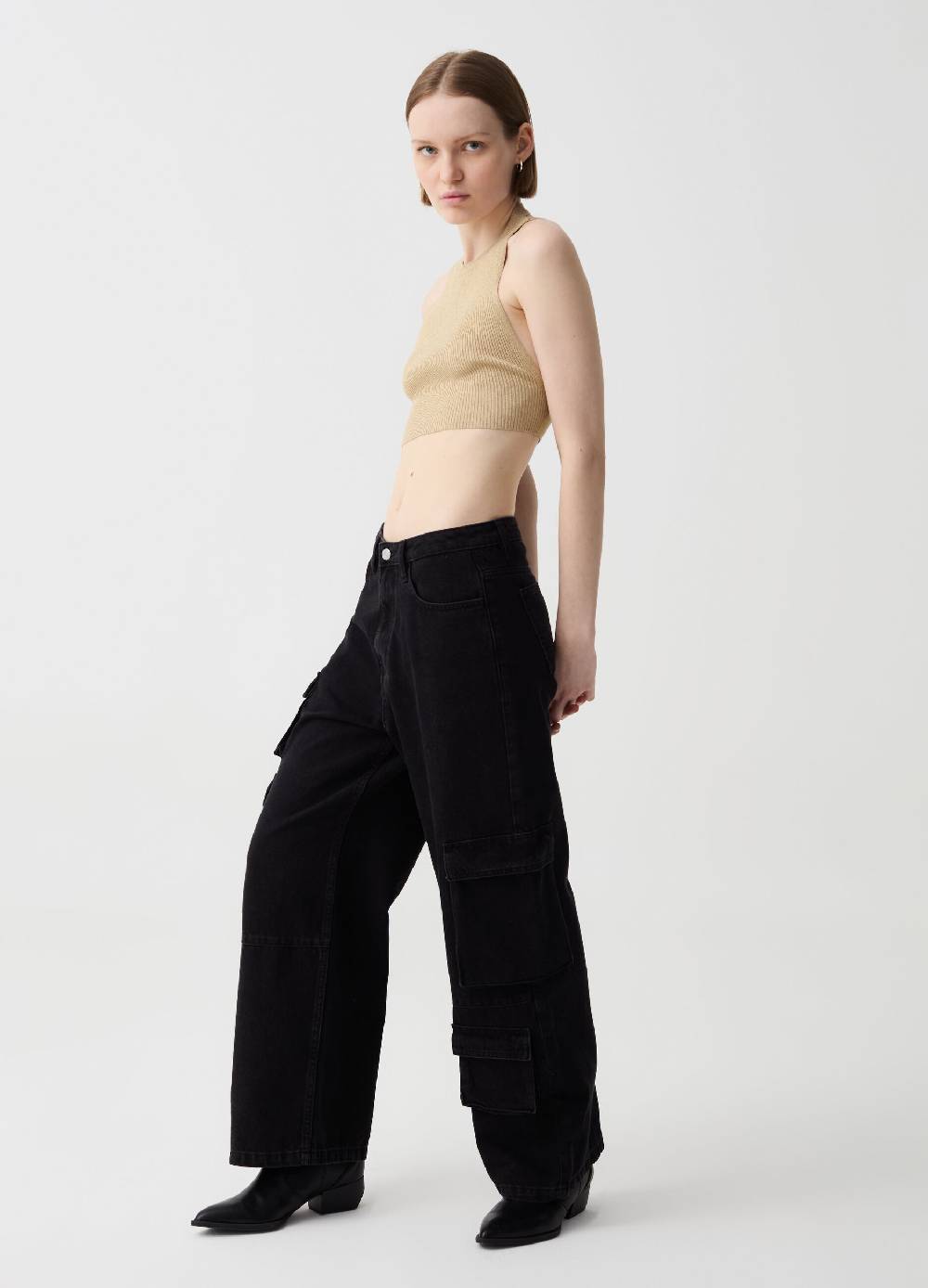Ovs Crop top a costine in lurex