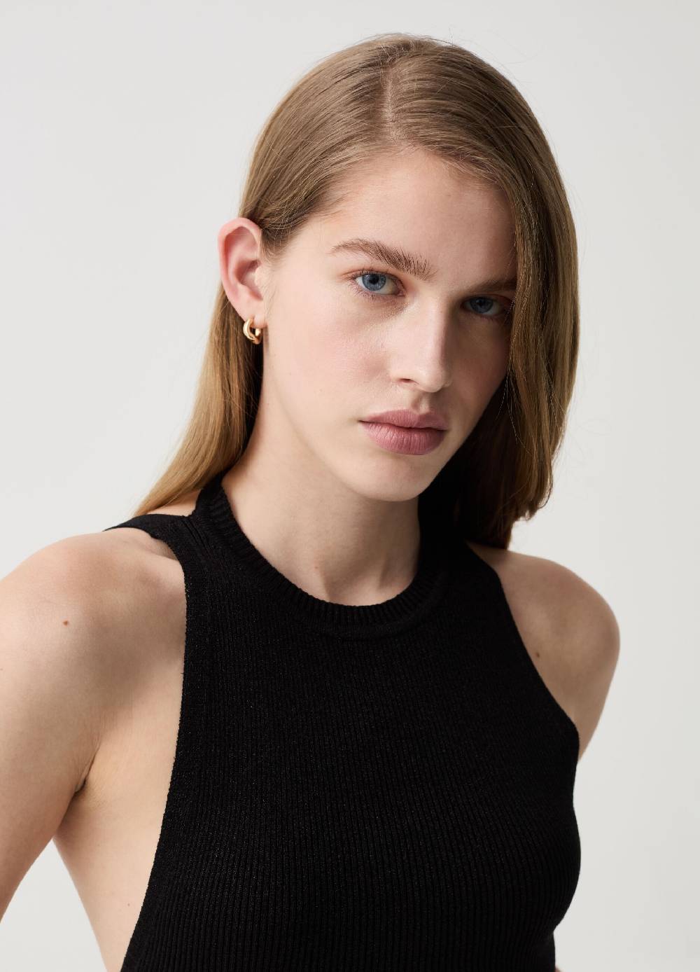 Ovs Crop Top Con Lurex Con Schiena Scoperta