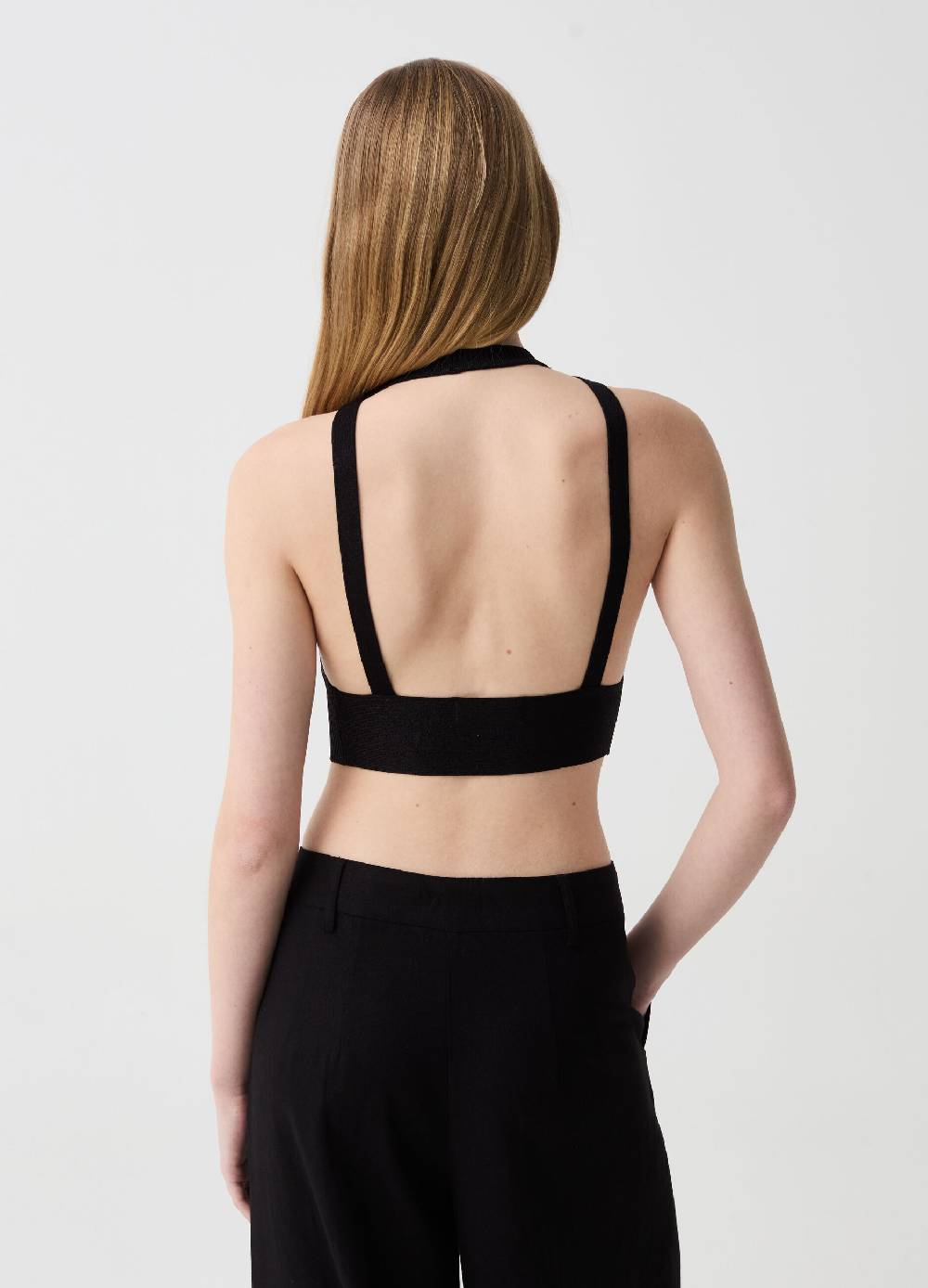 Ovs Crop Top Con Lurex Con Schiena Scoperta