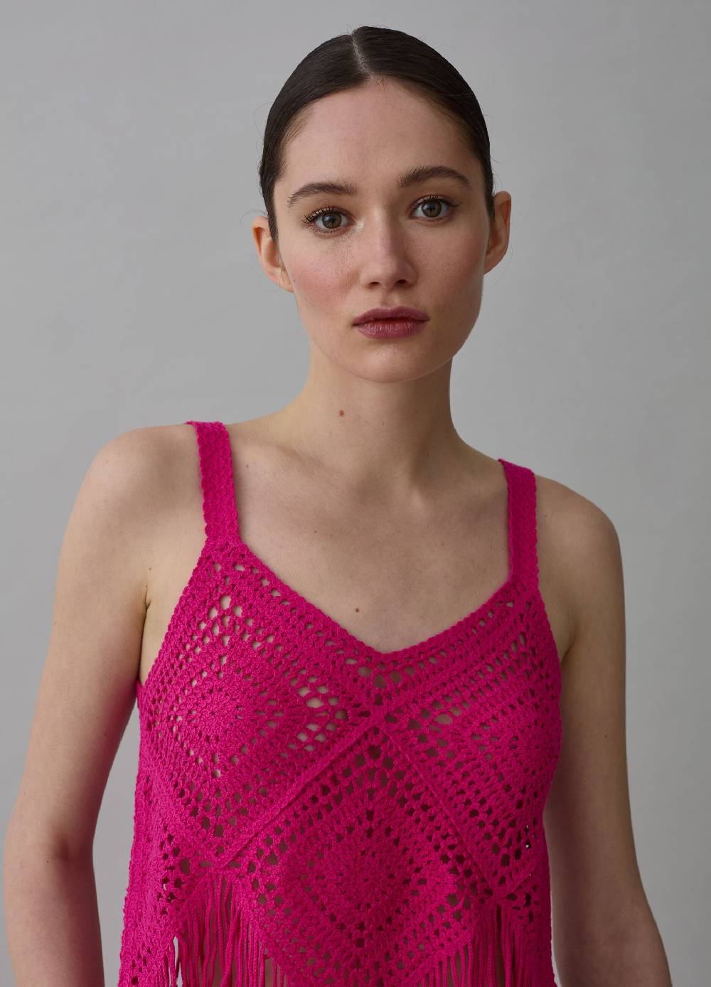 Ovs Crop Top Crochet Con Frange