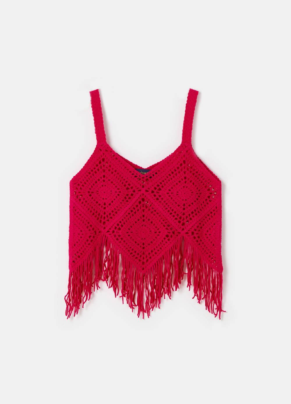 Ovs Crop Top Crochet Con Frange