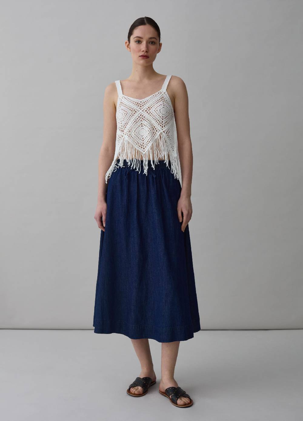 Ovs Crop top crochet con frange