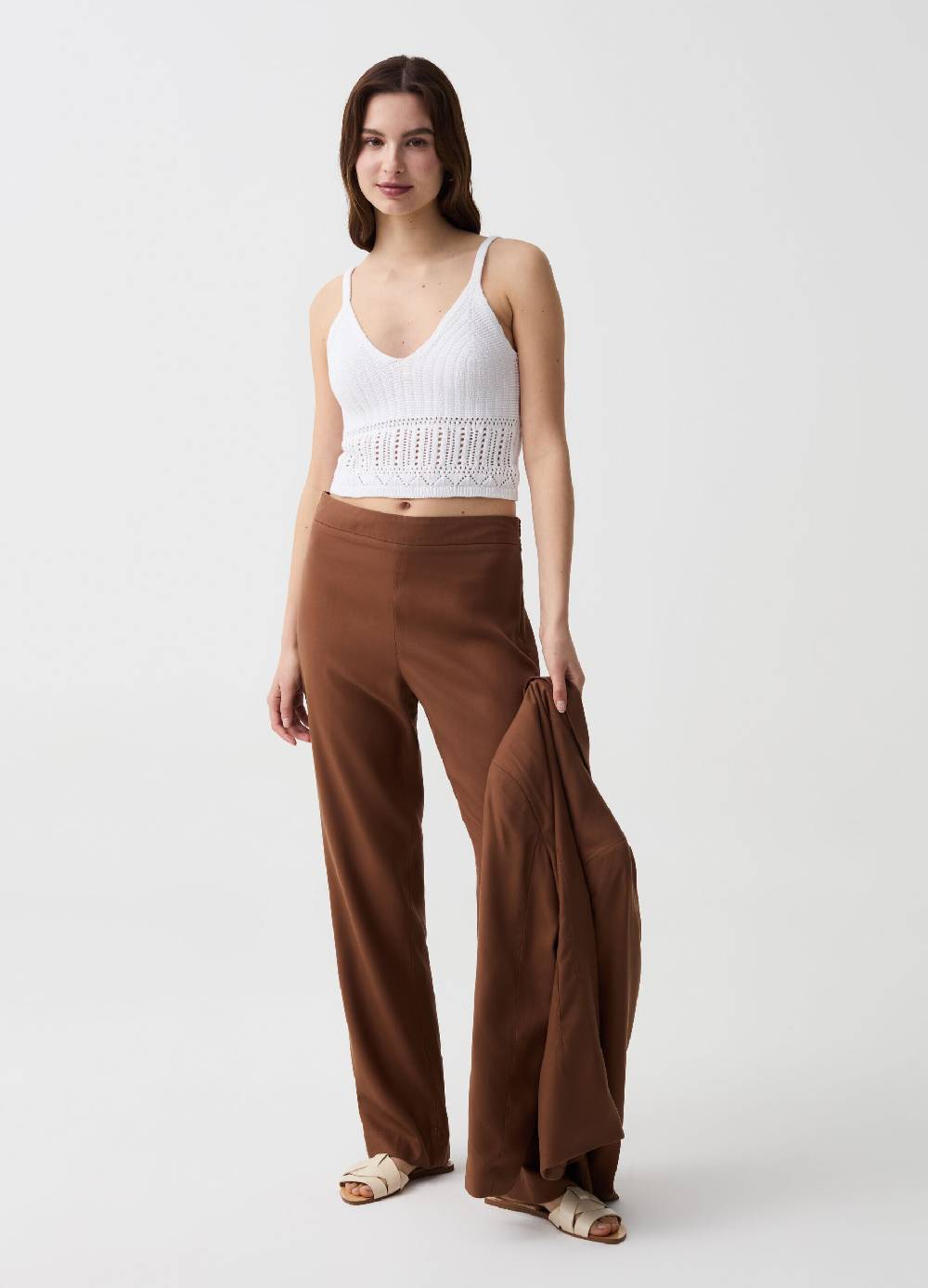 Ovs Crop top crochet con scollo a V