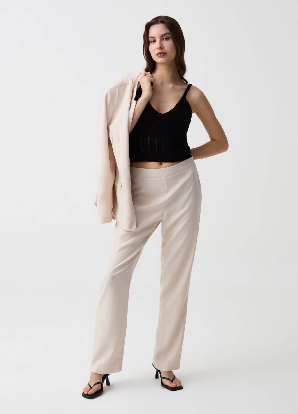 Ovs Crop Top Crochet Con Scollo A V