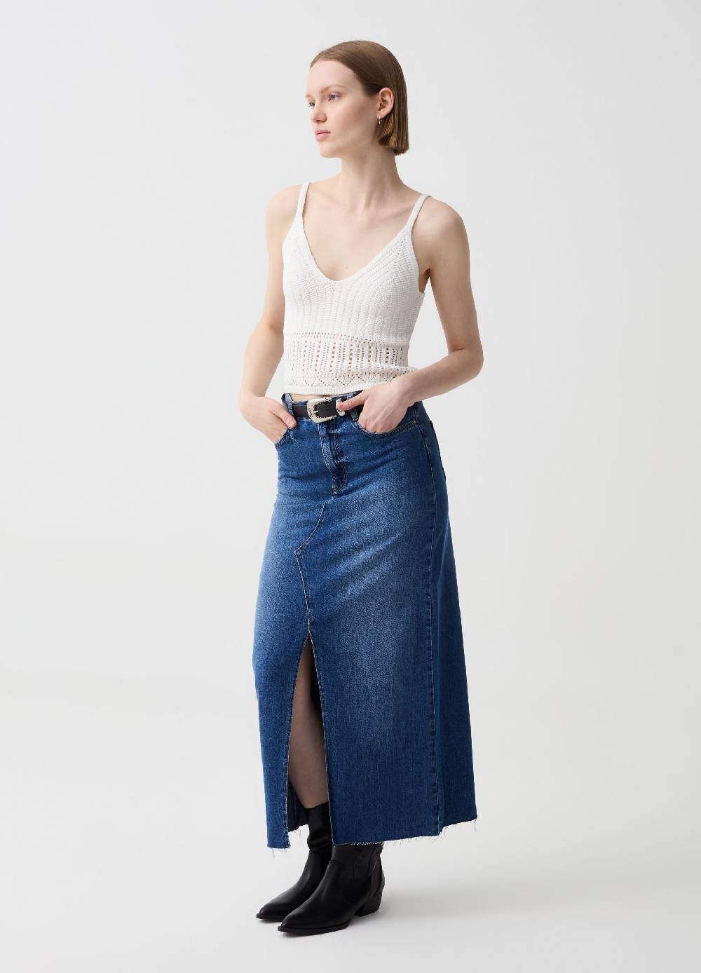 Ovs Crop top crochet con scollo a V