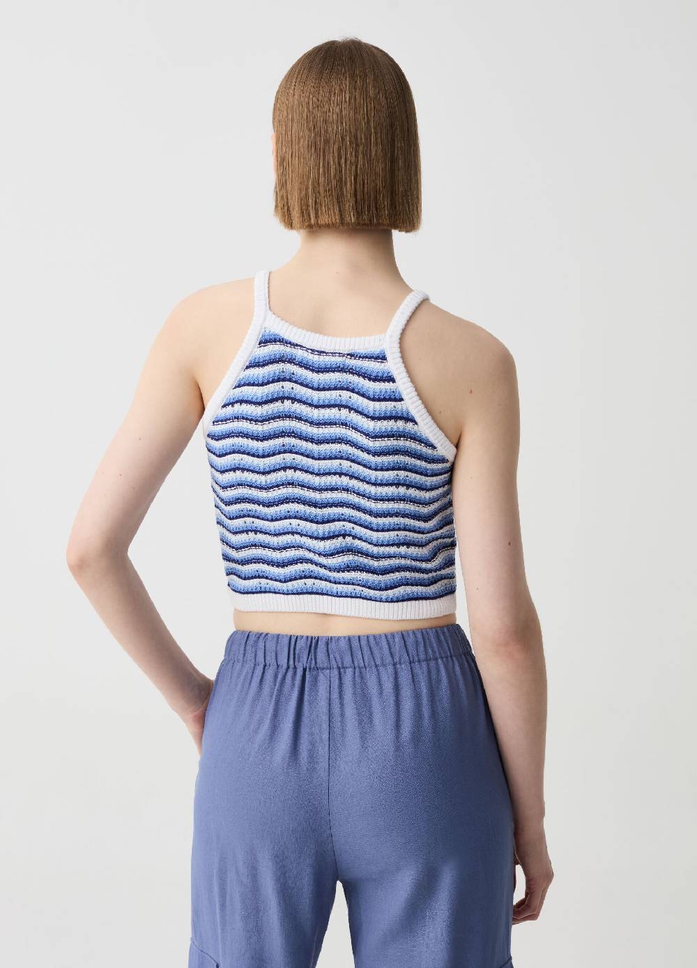 Ovs Crop Top Crochet Con Scollo Halter