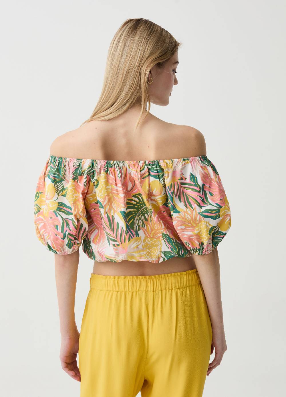 Ovs Crop Top In Cotone Con Spalle Scoperte