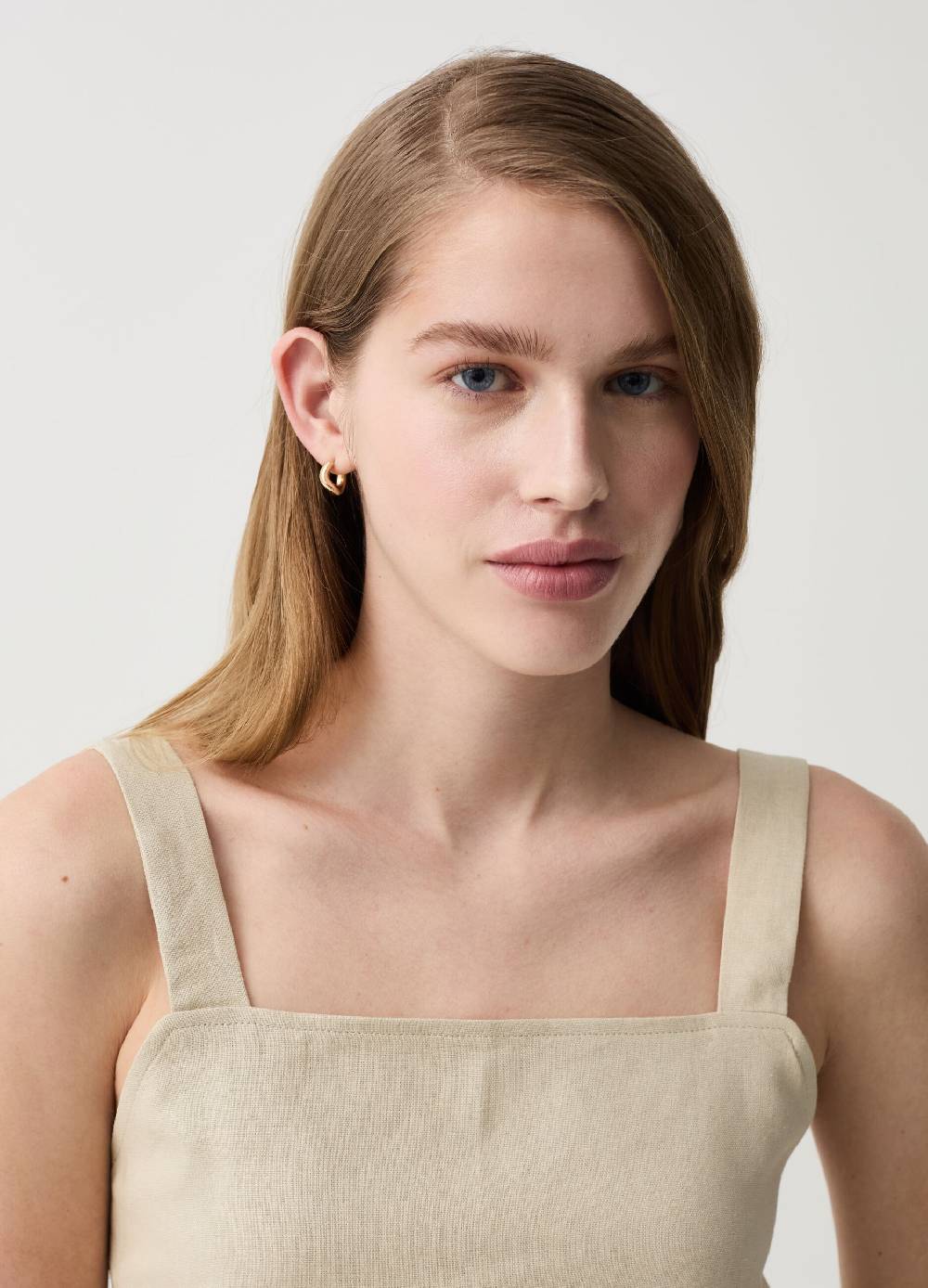 Ovs Crop Top In Lino E Viscosa