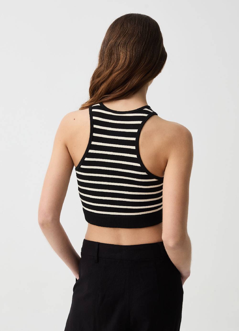 Ovs Crop Top Seamless A Righe