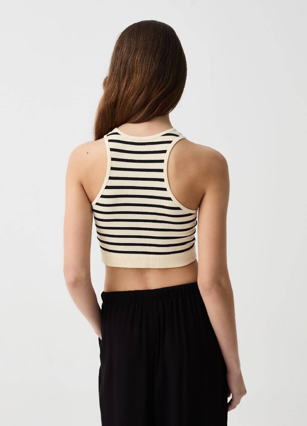 Ovs Crop Top Seamless A Righe