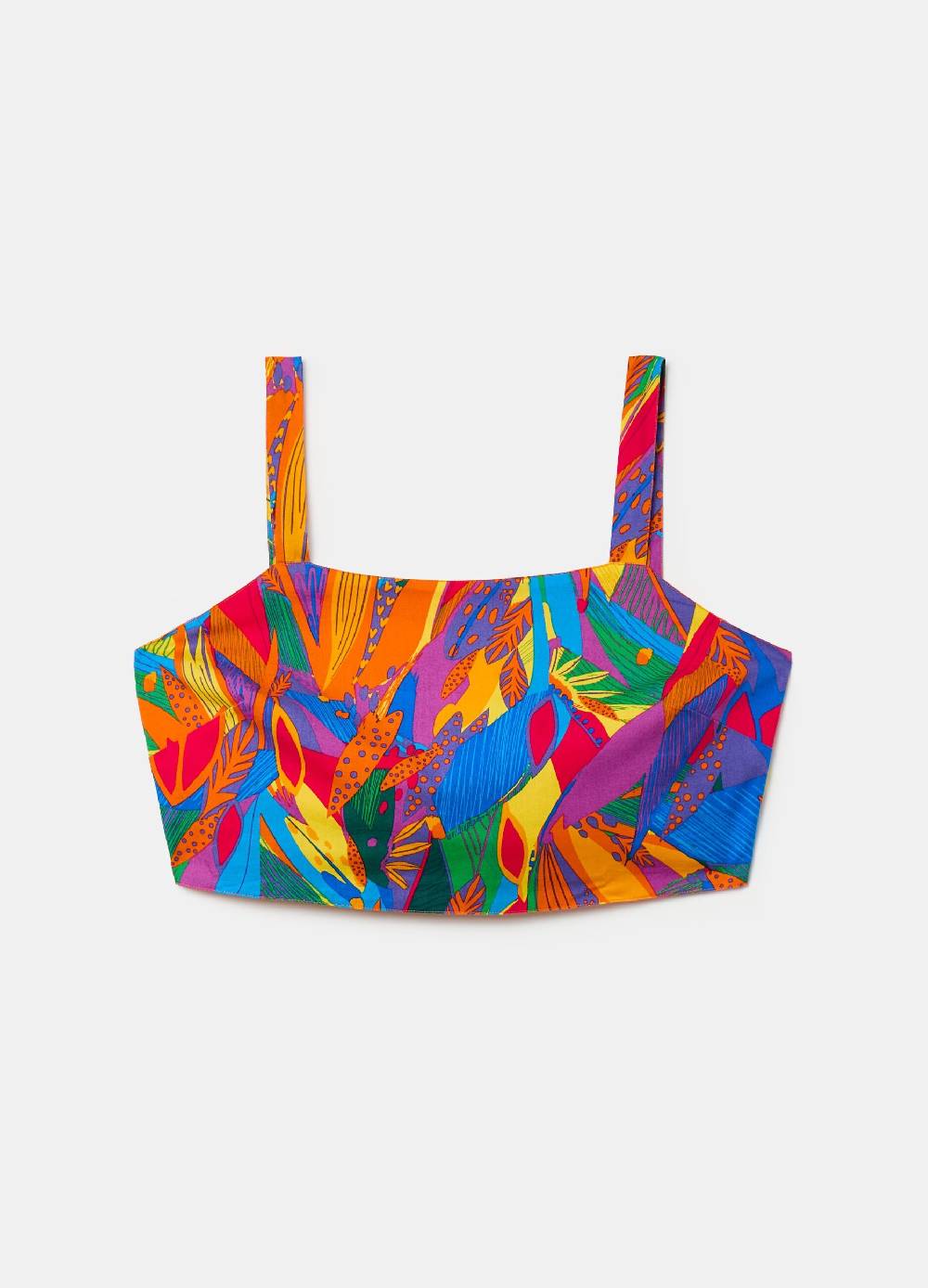 Ovs Crop Top Stampa Foliage Tropicale