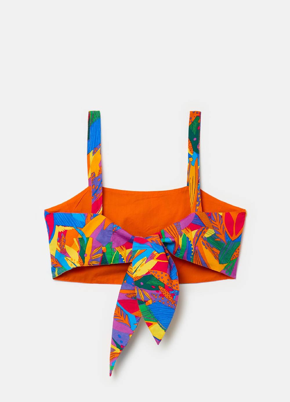 Ovs Crop Top Stampa Foliage Tropicale