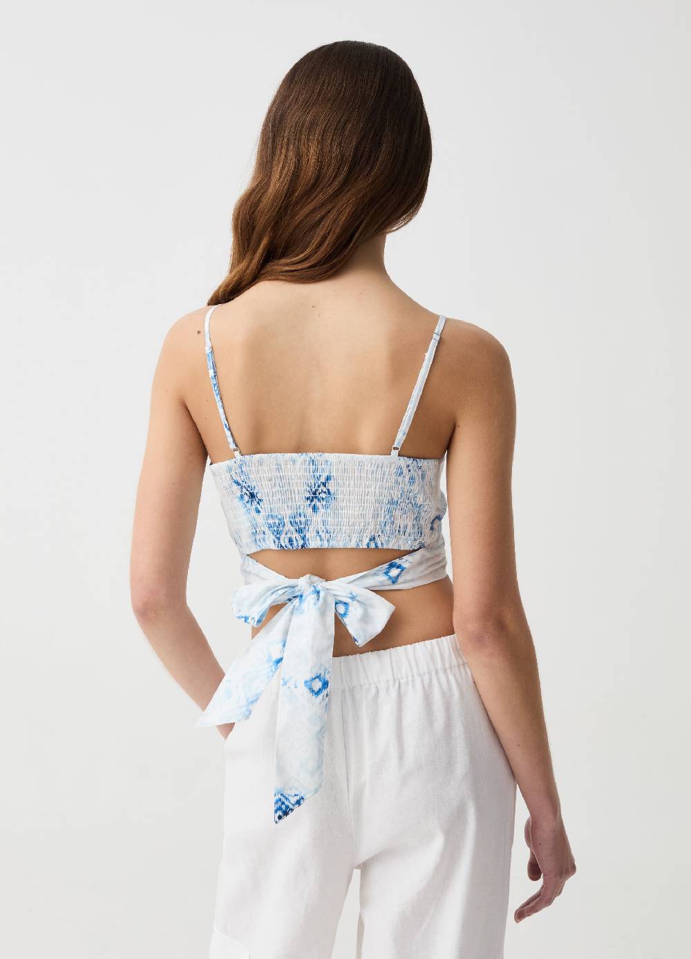 Ovs Crop Top Stampato Con Fascia Incrociata