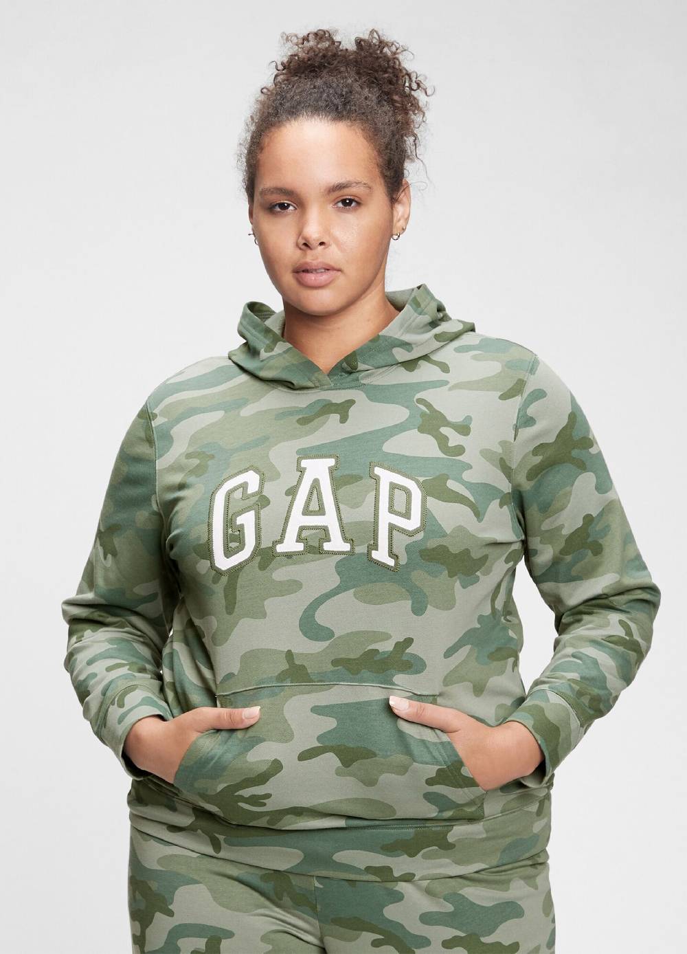 Ovs Felpa Camo Con Cappuccio E Ricamo Logo