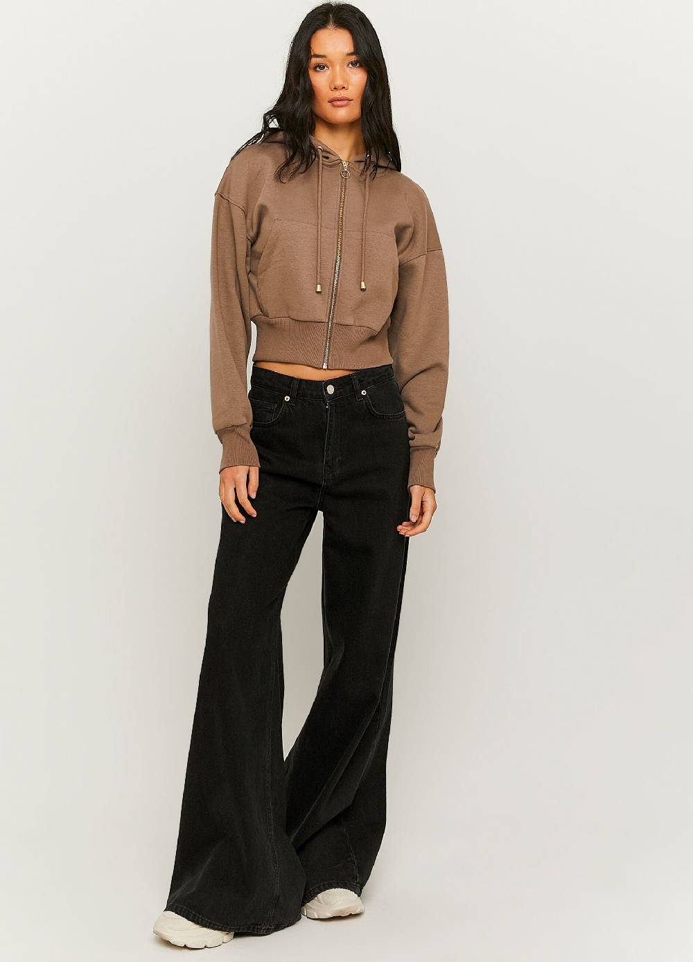 Ovs Felpa crop con cappuccio e zip