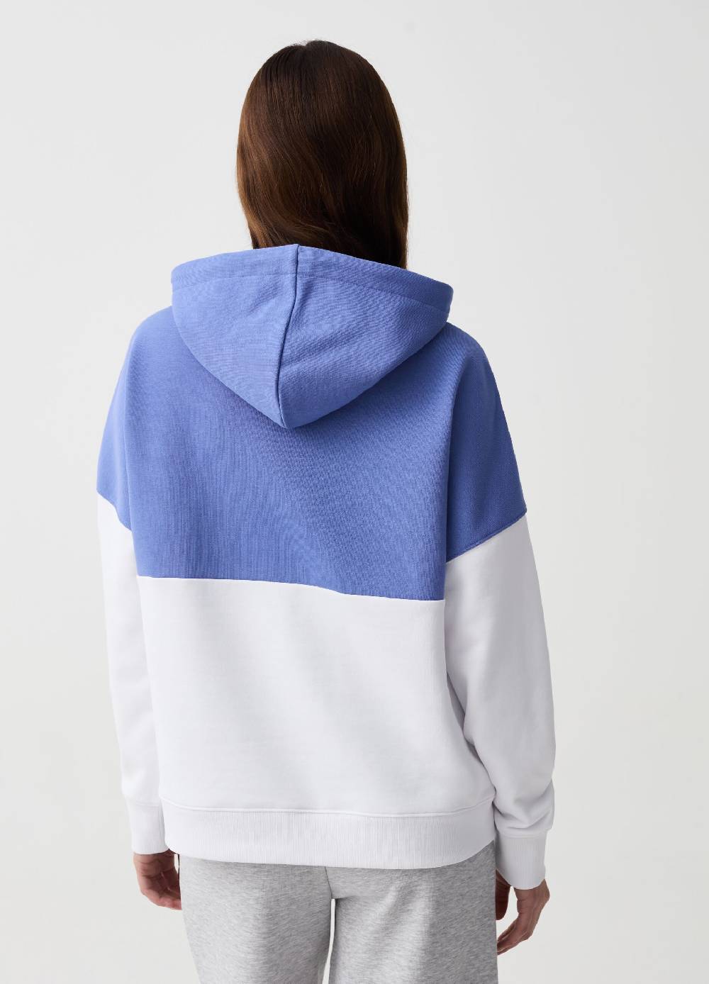 Ovs Felpa Essential Over Bicolore Con Cappuccio