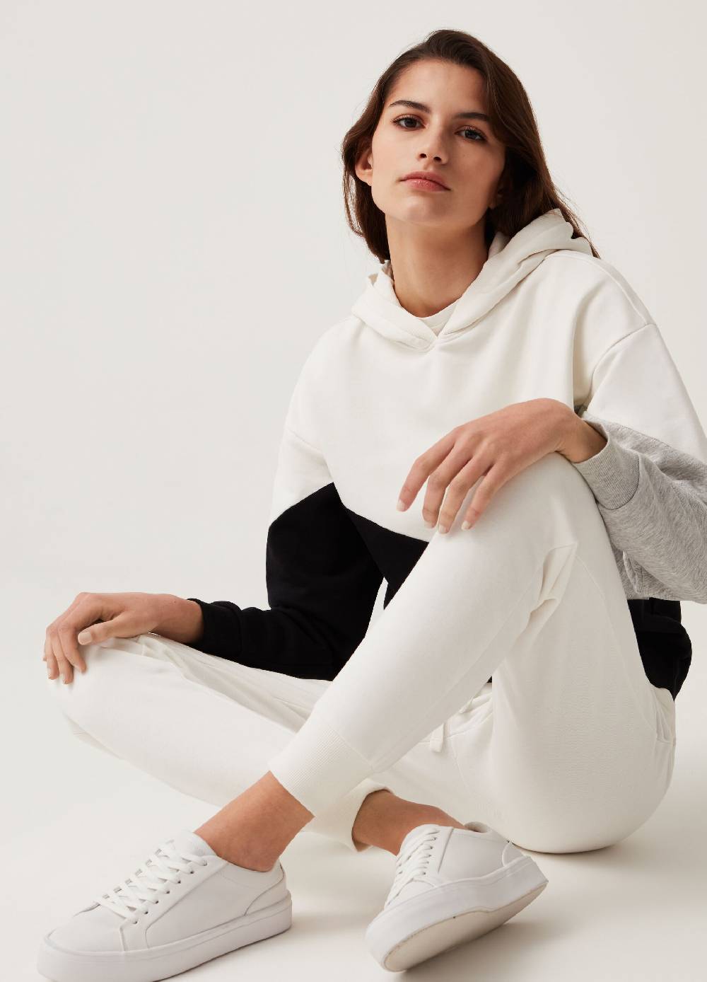 Ovs Felpa Fitness color block con cappuccio