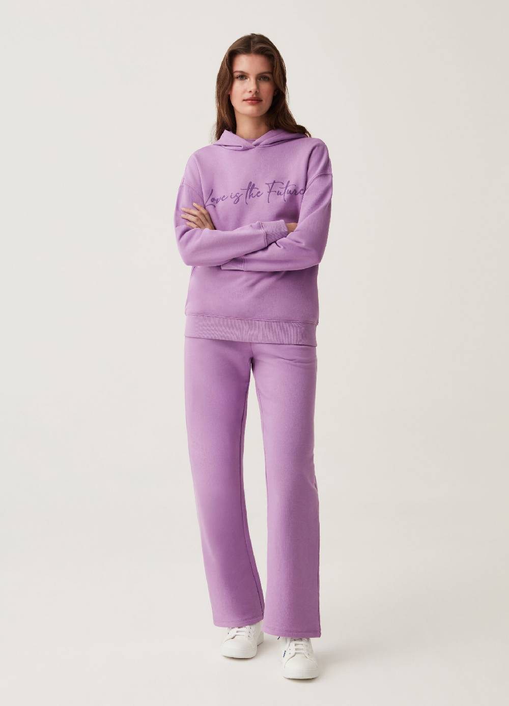 Ovs Felpa Fitness Con Cappuccio Stampa Lettering