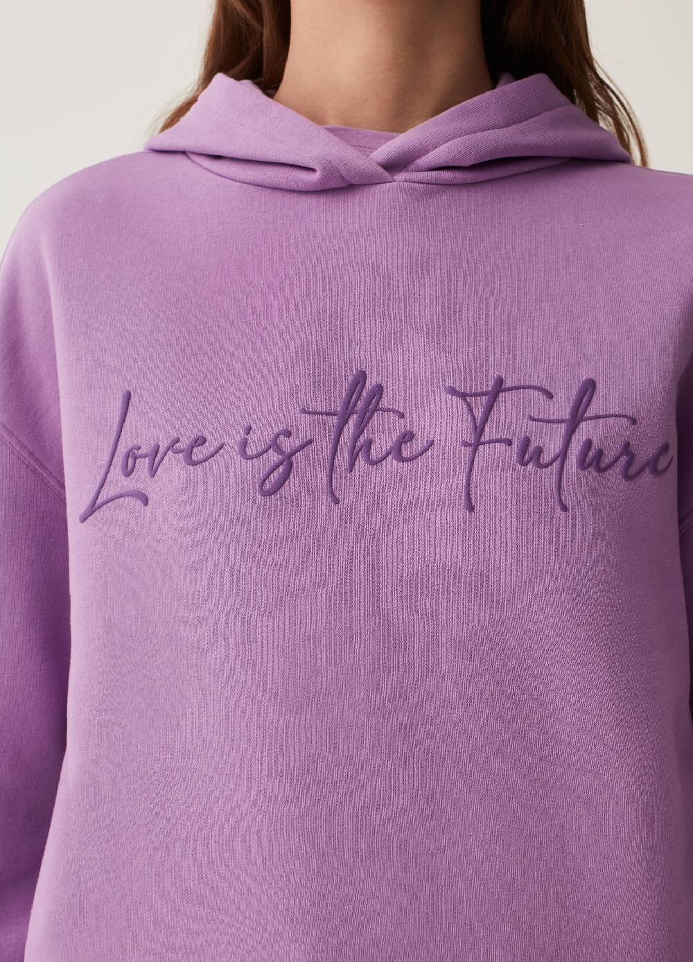 Ovs Felpa Fitness Con Cappuccio Stampa Lettering