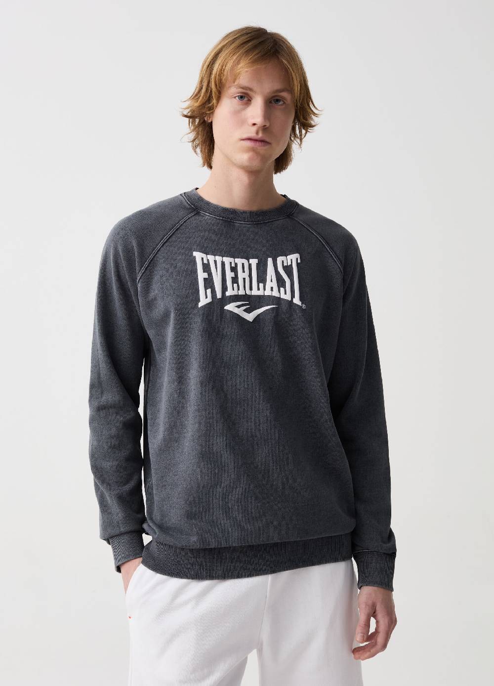 Ovs Felpa girocollo acid wash con stampa logo