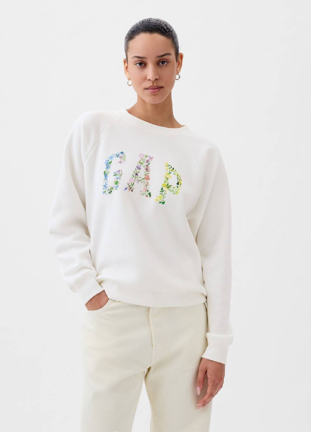 Ovs Felpa girocollo con stampa logo floreale