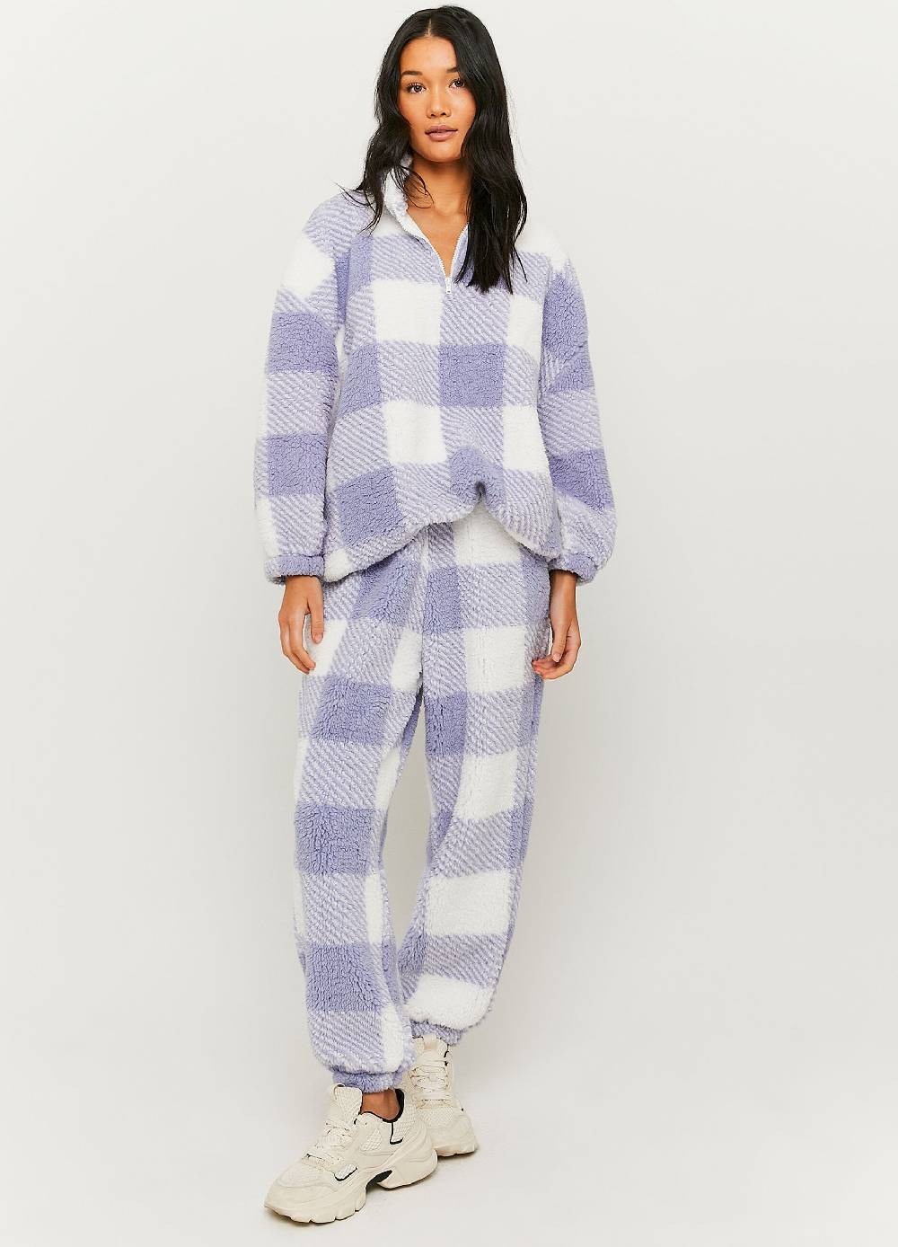 Ovs Felpa half-zip in sherpa check