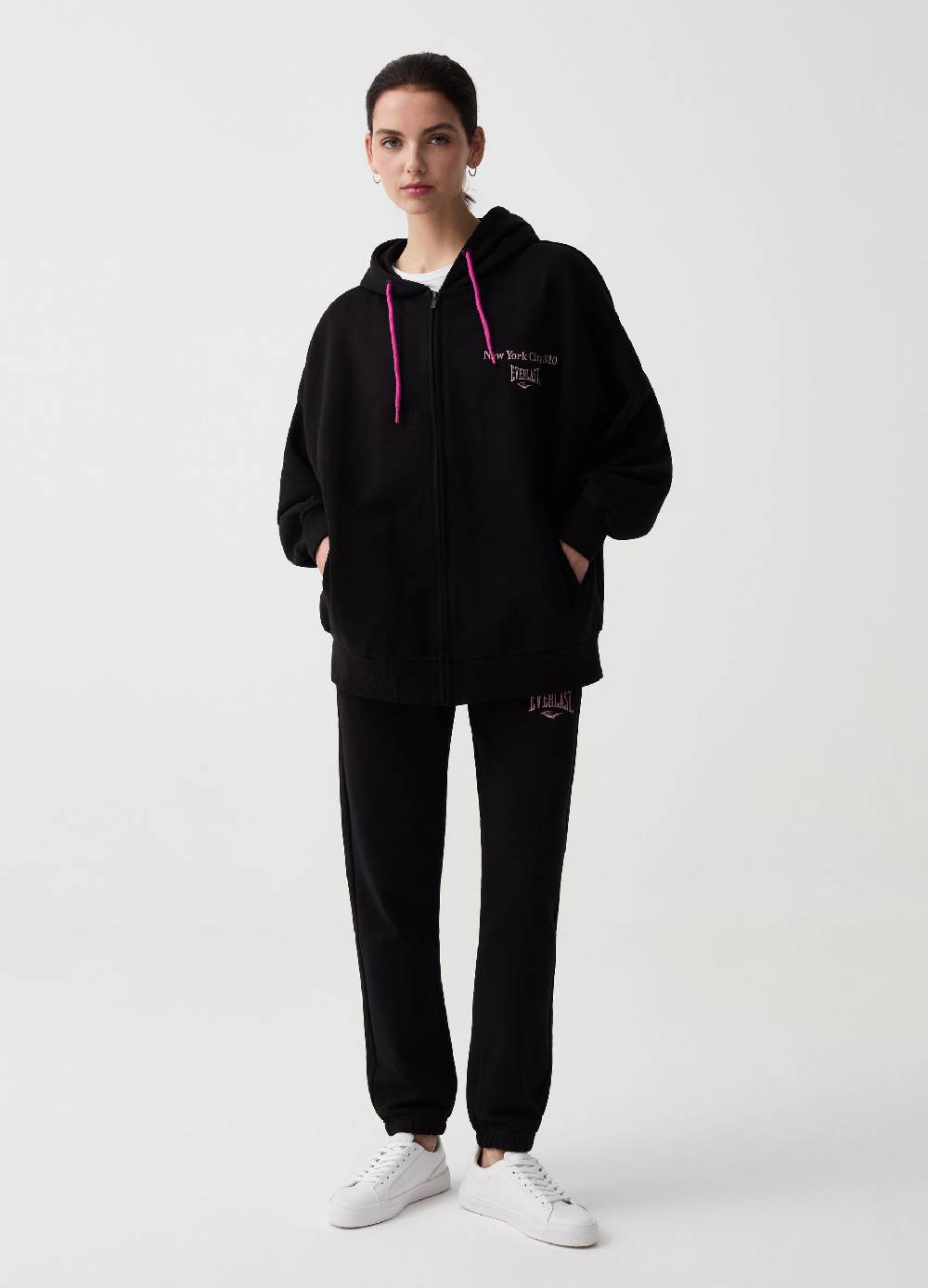 Ovs Felpa Over Con Cappuccio E Ricamo Logo