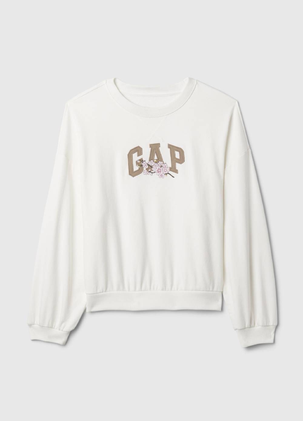 Ovs Felpa Over Ricamo Logo Con Fiori Di Ciliegio