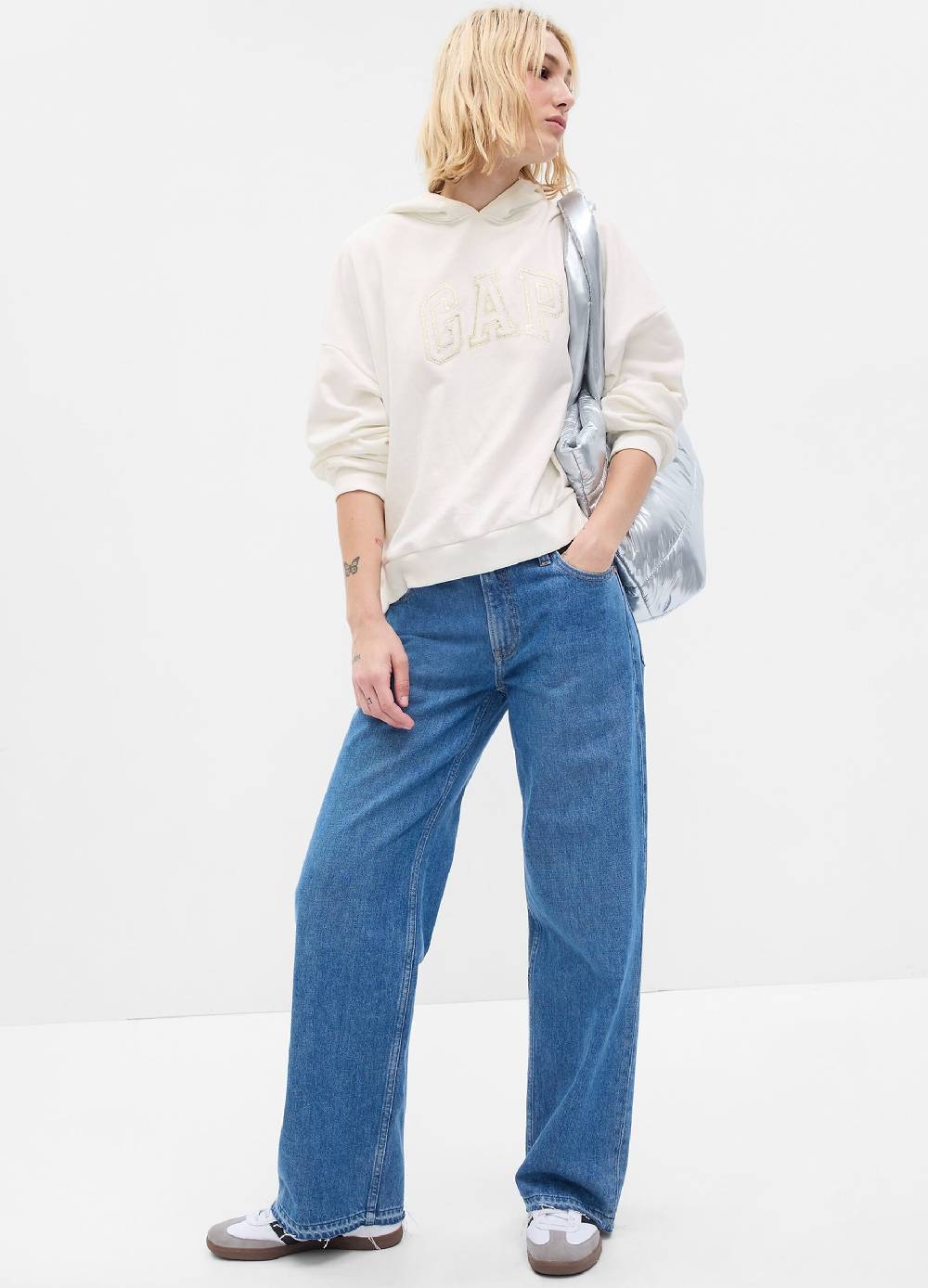 Ovs Felpa oversize ricamo logo con dettagli lurex