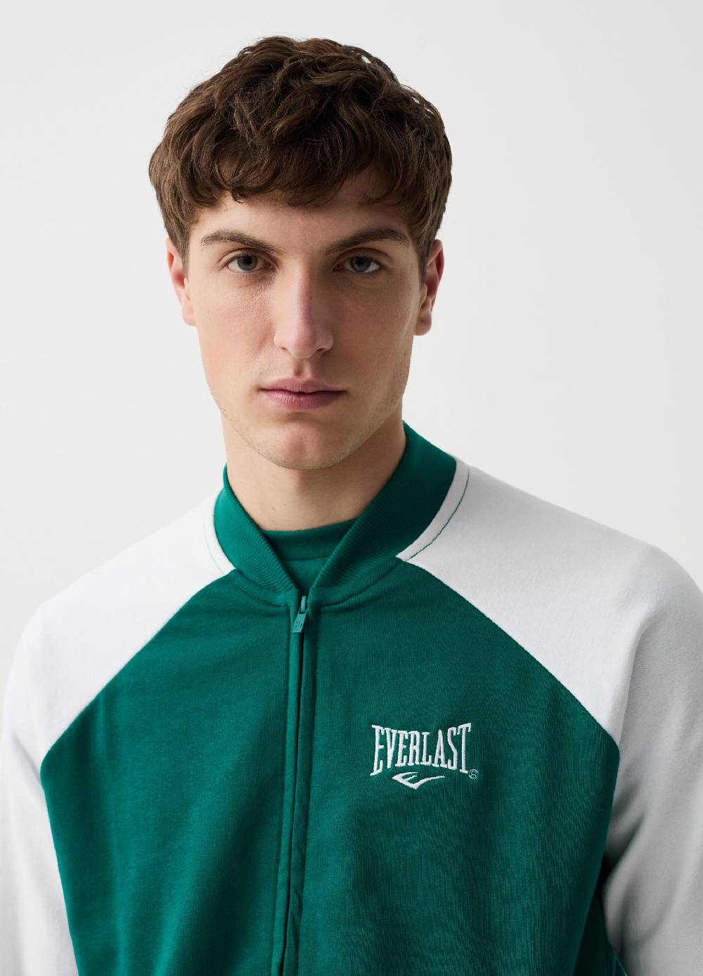 Ovs Full-zip In Felpa Bicolore Con Ricamo Logo