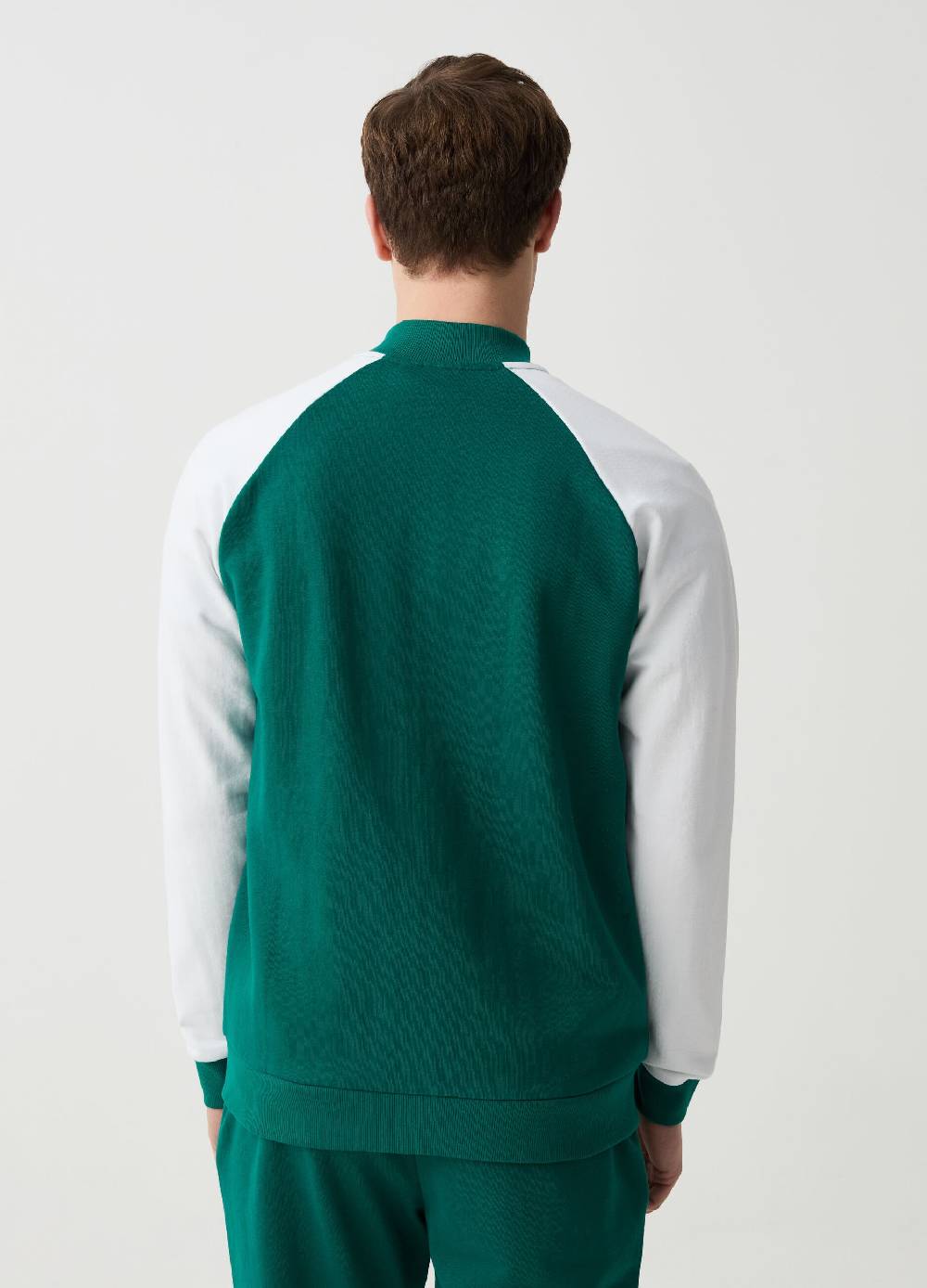 Ovs Full-zip In Felpa Bicolore Con Ricamo Logo