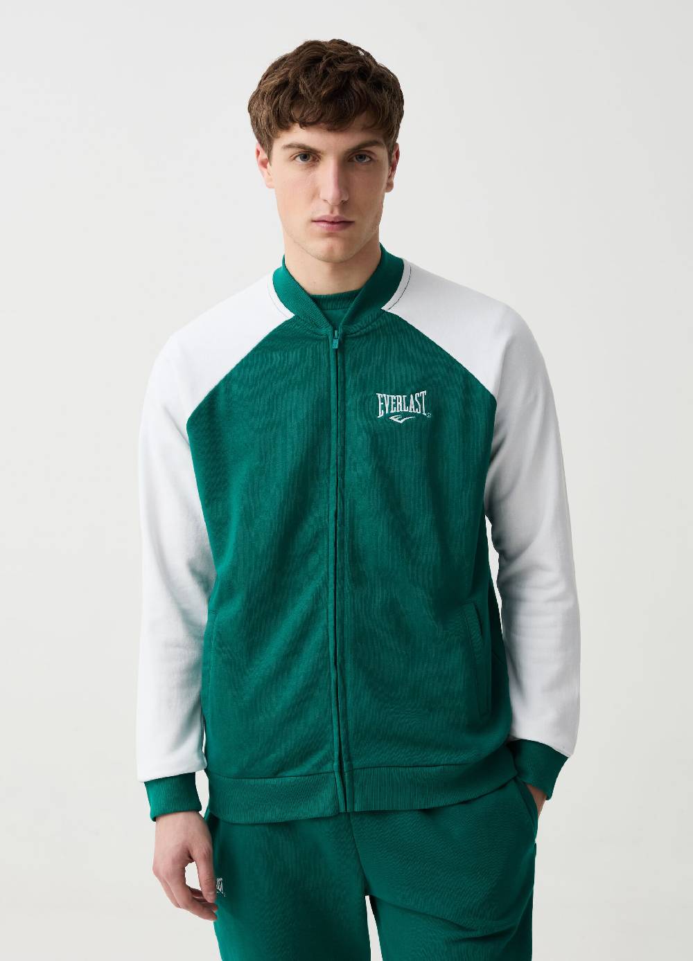 Ovs Full-zip in felpa bicolore con ricamo logo