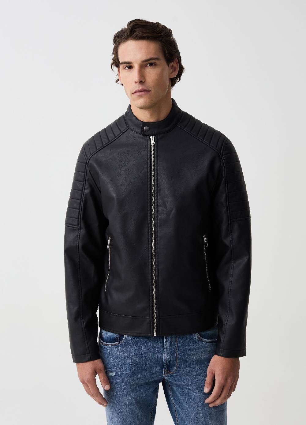 Ovs Giacca Biker Effetto Lucido Con Zip