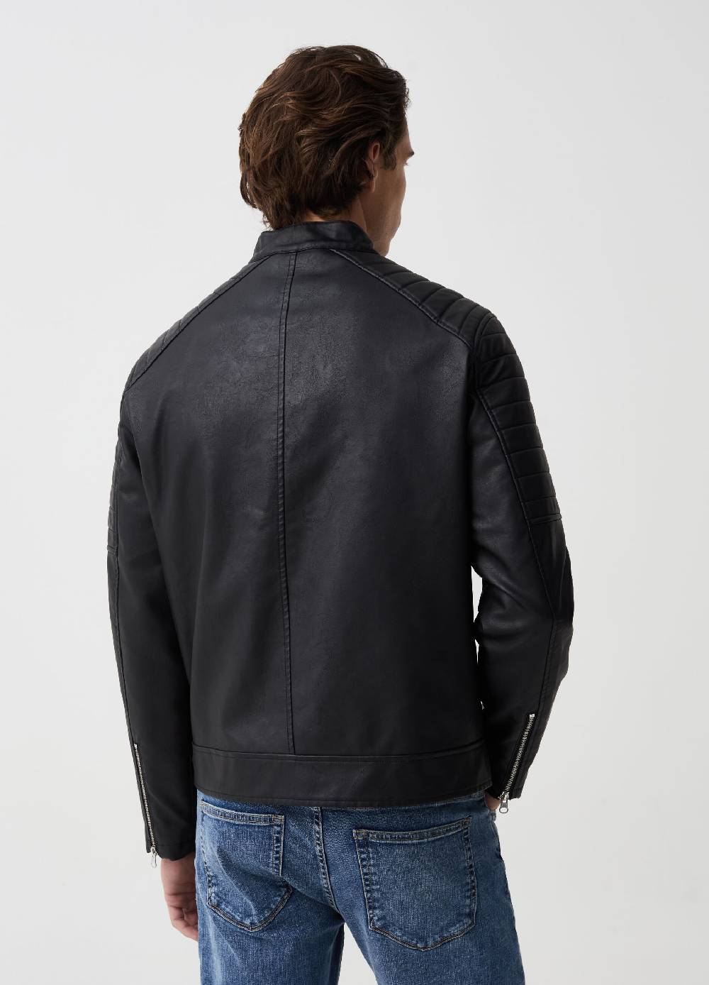 Ovs Giacca Biker Effetto Lucido Con Zip