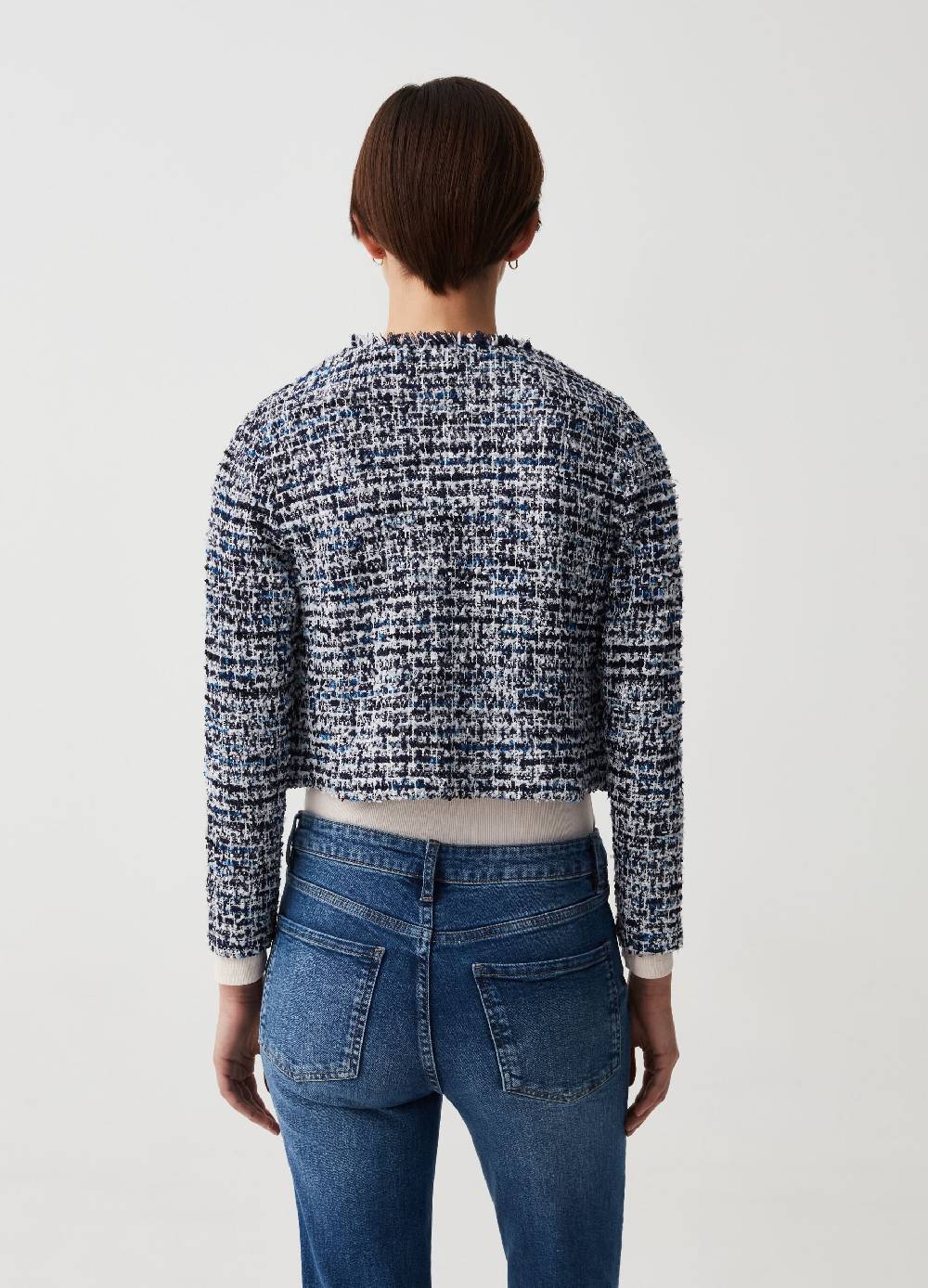 Ovs Giacca Cardigan Sfrangiata In Tweed