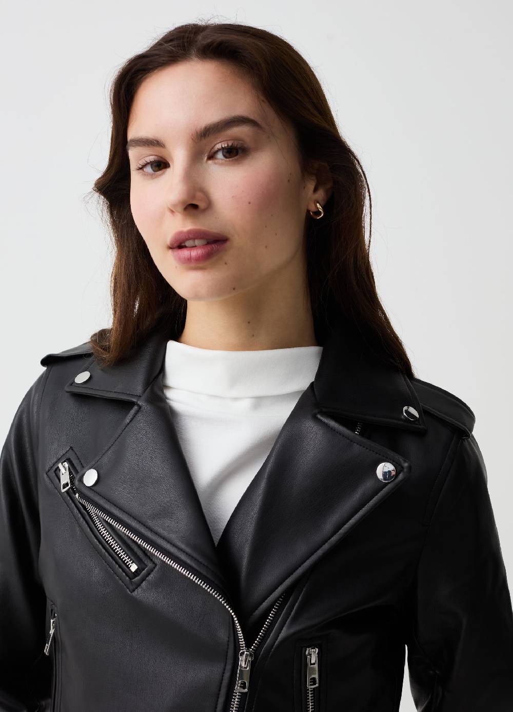 Ovs Giacca Chiodo Effetto Lucido Con Zip