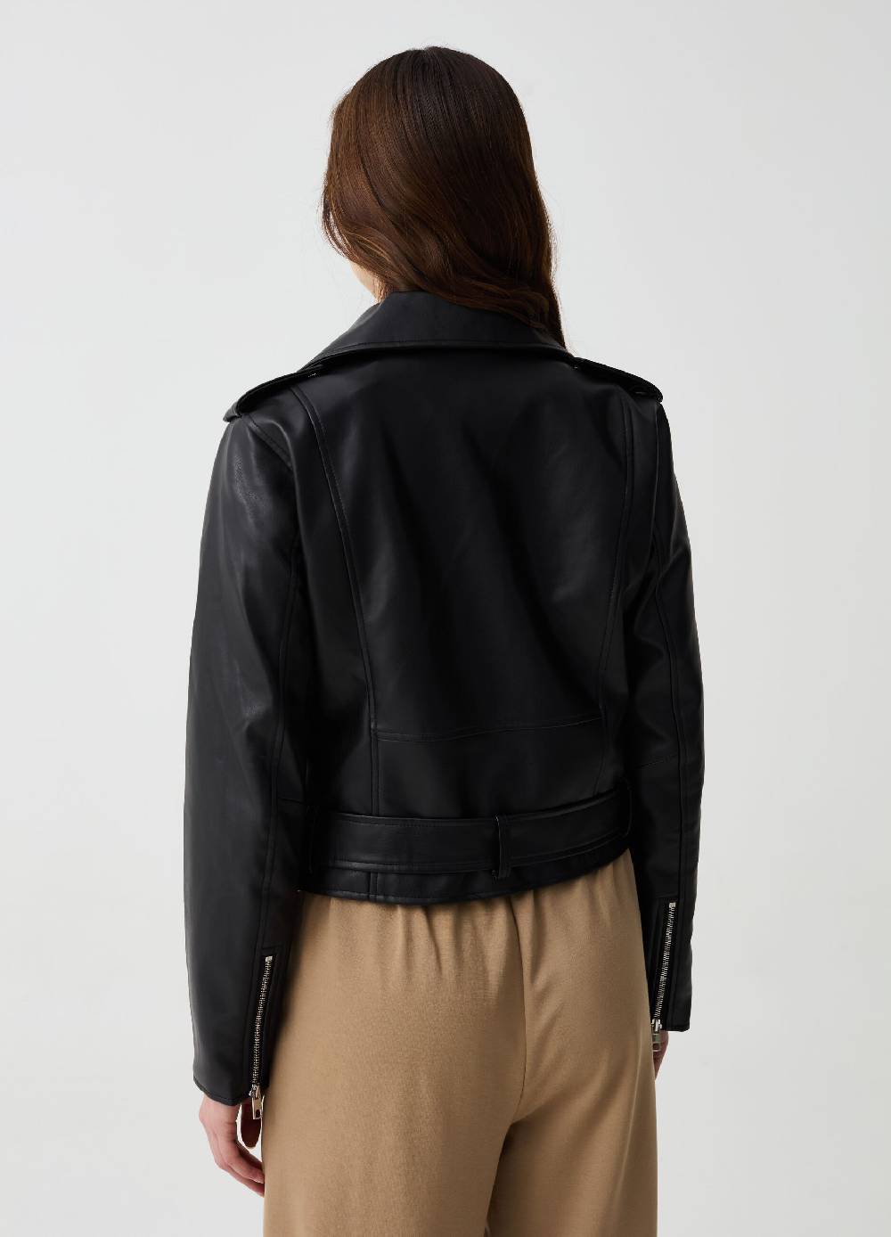 Ovs Giacca Chiodo Effetto Lucido Con Zip