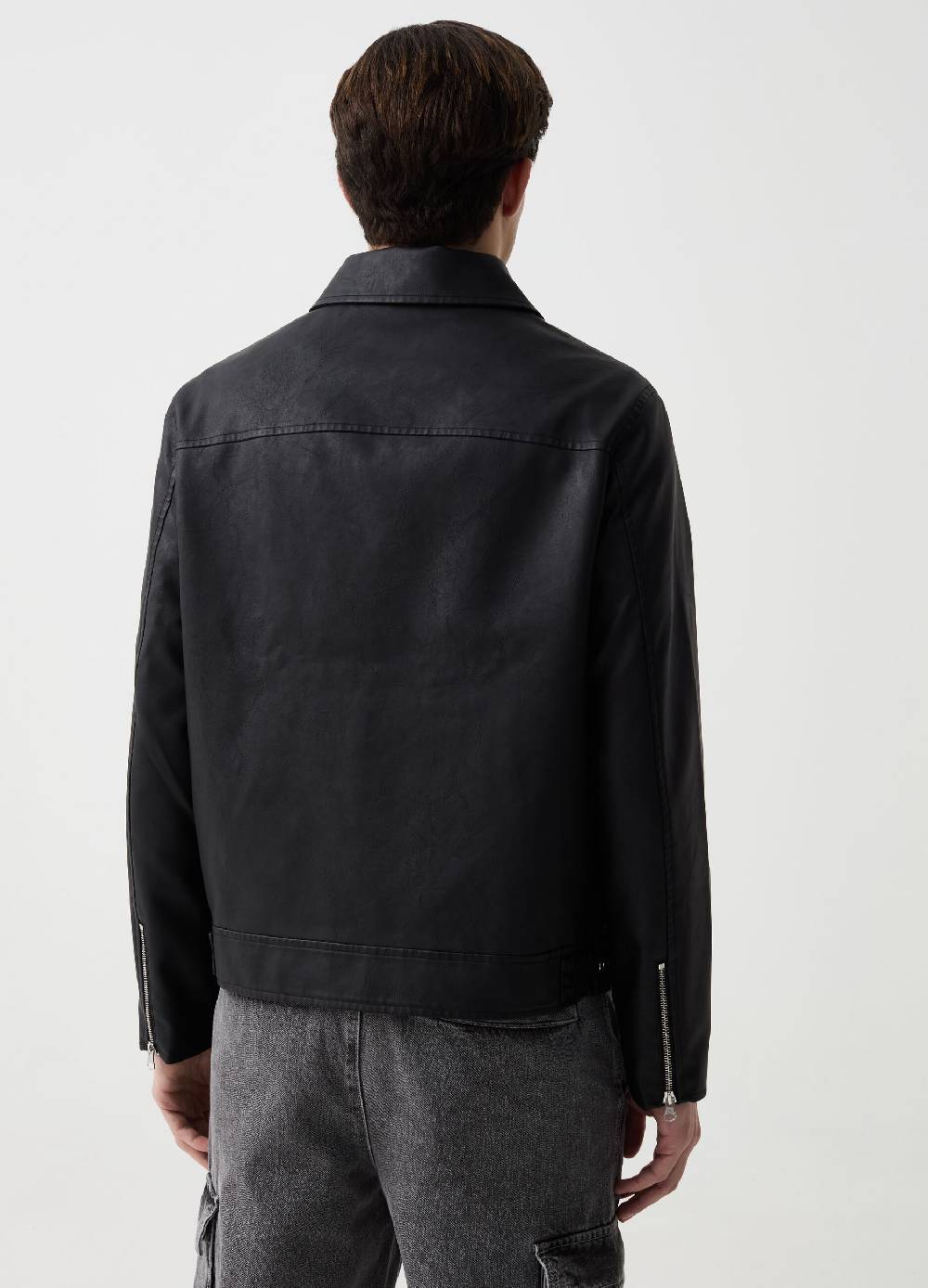 Ovs Giacca Chiodo Effetto Lucido Con Zip