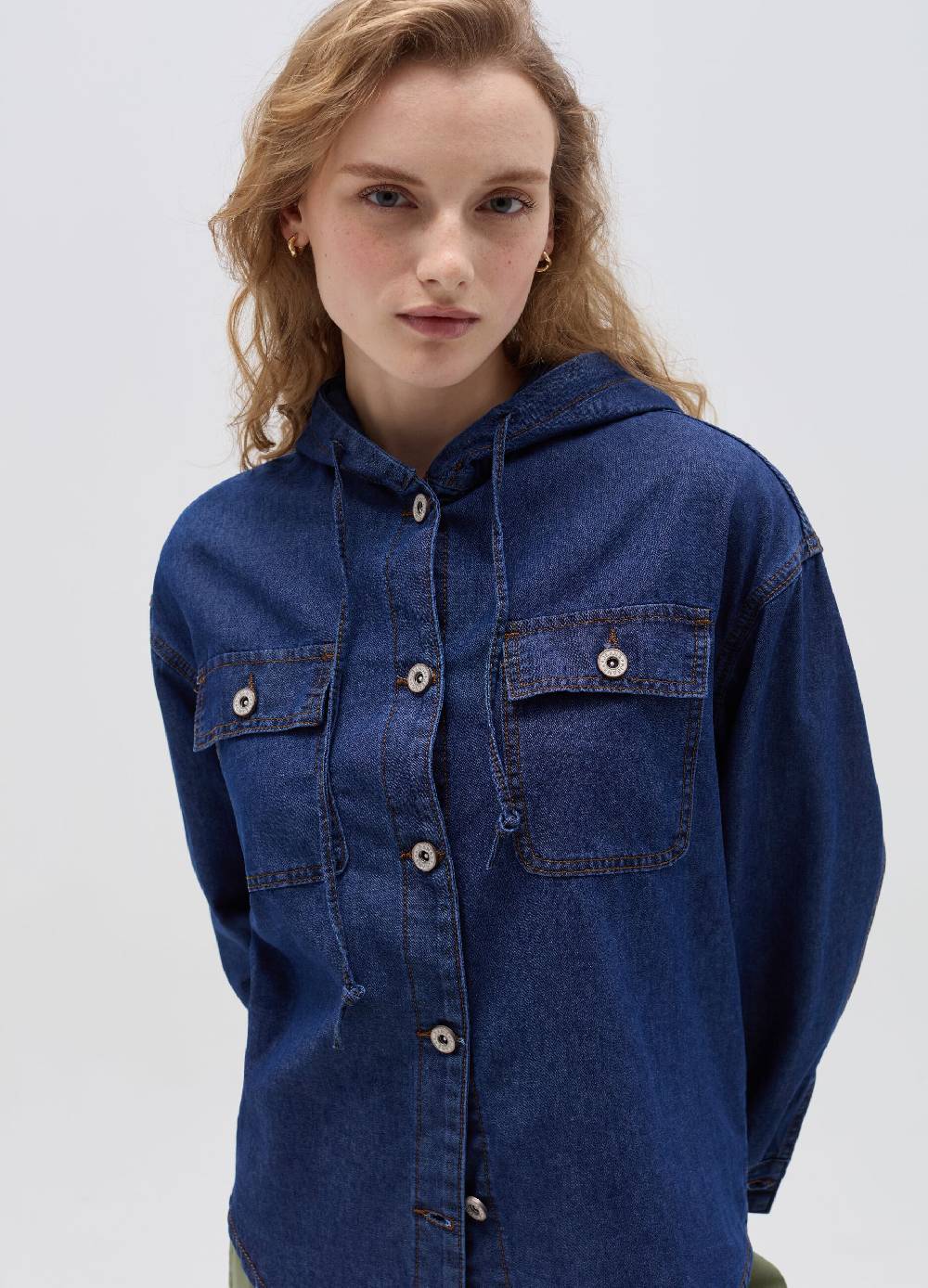 Ovs Giacca Corta In Denim Con Cappuccio