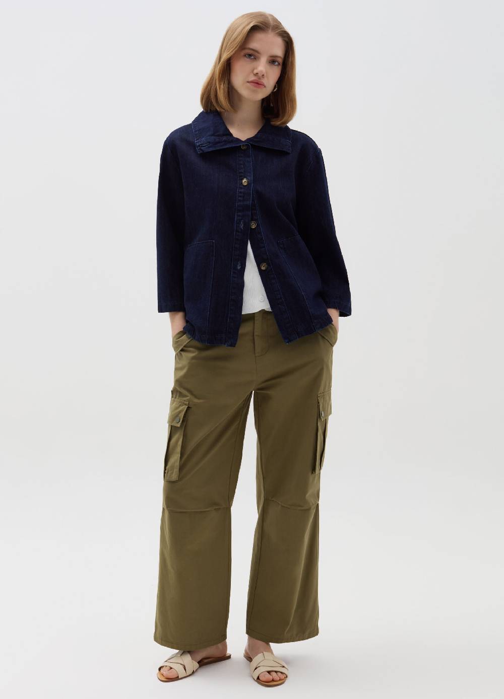 Ovs Giacca Corta In Denim Con Colletto