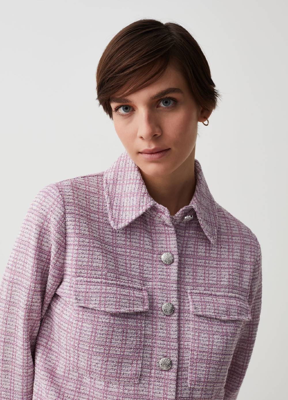 Ovs Giacca Corta In Lurex Con Bottoni Lavorati