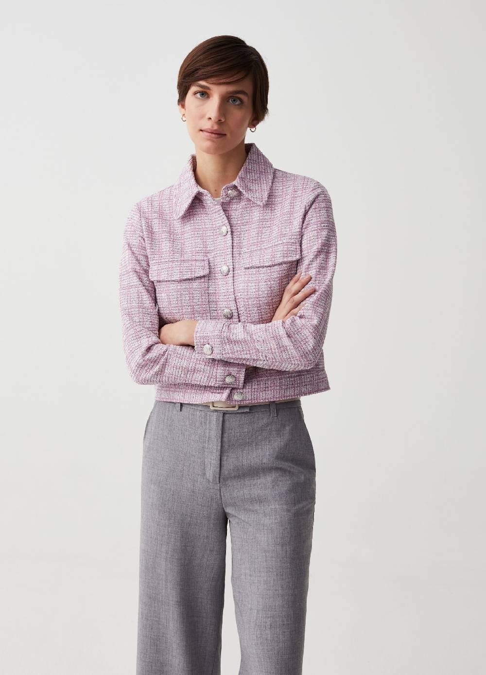 Ovs Giacca corta in lurex con bottoni lavorati