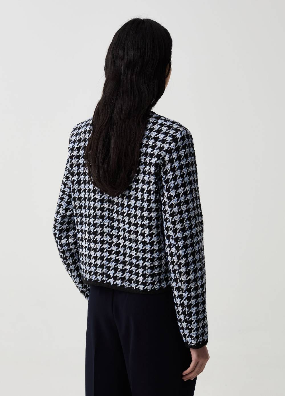 Ovs Giacca Corta In Tweed Pied De Poule