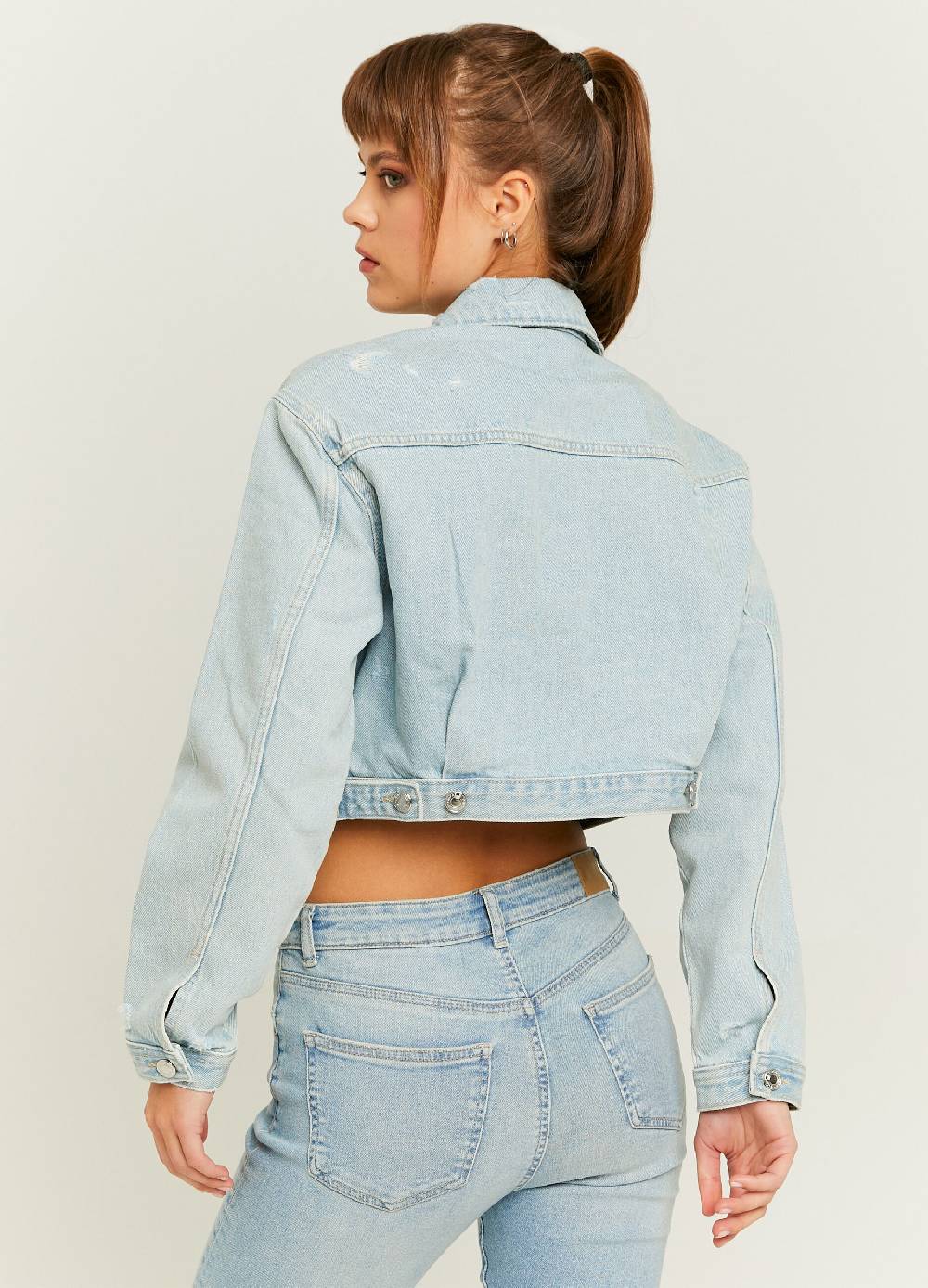 Ovs Giacca Crop In Denim Acid Wash