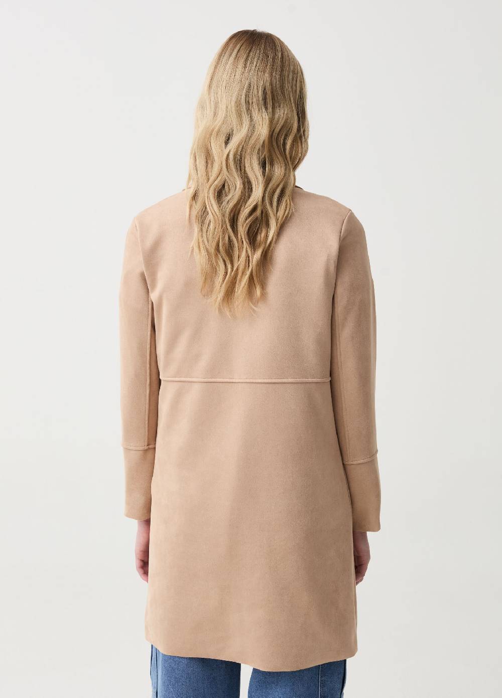 Ovs Giacca Lunga Scamosciata Con Bottone